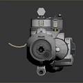 Futuristic Spacecraft Module Featuring Modular Structure White Yellow Design And Thrusters