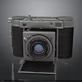 Vintage Film Camera With Classic Lens Leather Body And Control Knobs