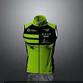 Neon Green And Black Vest Design With Front Zipper Logos And Text Details