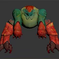 Vibrant Fantasy Creature Character With Green Red Yellow Claws And Multiple Limbs 3D Model Design