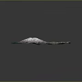 Detailed Volcanic Terrain 3D Model With Snowy Crater Lava Flows Green Vegetation And Blue Water