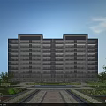 Modern Residential Building Exterior With Balconies Contemporary Design Lush Greenery And Courtyard