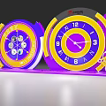 Banmu Time Check in Event Interactive Clock with Purple Yellow Design