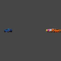 Blue Sports Car With Four Colorful Sports Cars In Different Colors On Blue Background