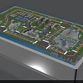 Urban Building Complex Featuring Modern High Rise Buildings Road Network Green Areas And Waterfront