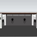 Covered Outdoor Porch With White Columns Gray Flooring And Dark Wall Lighting Fixtures