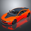 Orange Sports Car With Black Roof And Rear Spoiler Modern Design And High Performance Features