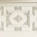 Elegant White Ceiling Design With Decorative Lines And Intricate Ornate Patterns 3d model