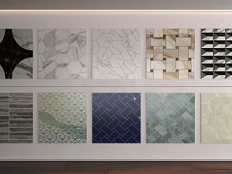 Modern Tile Geometric Parquet Tile Marble Luxury Stone 3d model