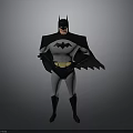 Batman 3D Model Cartoon Character With Black Cape And Gray Suit