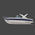 Luxury White And Blue Yacht With Modern Open Deck And Sunshade Design