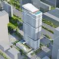 Modern High Rise Office Building With Urban Greenery And Architectural Design