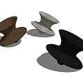 Modern Accent Chairs Featuring Unique Spinning Top Design In Brown Gray And Black