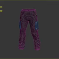 Man Wearing Grey Cargo Pants With Multiple Pockets And Straight Leg Style 3d model