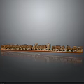 Detailed Urban Architectural Model of City Skyline with Multiple Buildings on Reflective Stand