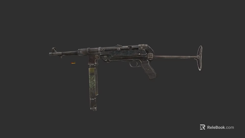 Vintage Submachine Gun With Wooden Stock And Metal Barrel Design 3d model 