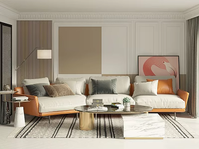 Sofa coffee table combination 3d model