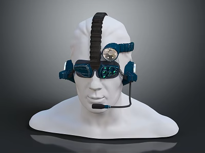 Elegant Fashionable Jewelry Headpiece With Blue Stones And Metallic Details 3d model