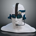 Elegant Fashionable Jewelry Headpiece With Blue Stones And Metallic Details