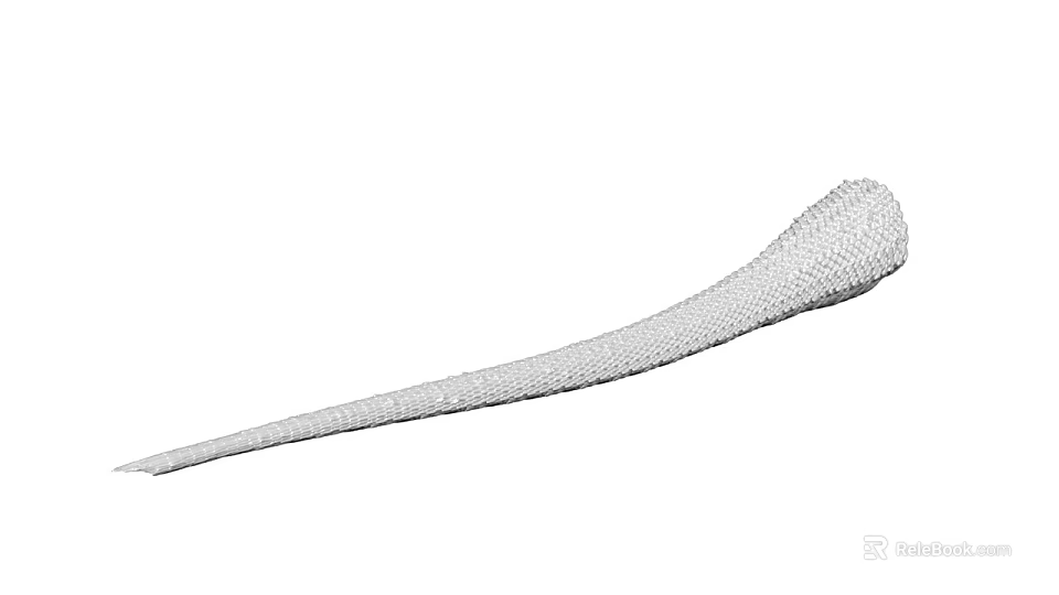 White Slender Mesh Textured Tool With Smooth Curved Design And Lightweight Structure 3d model