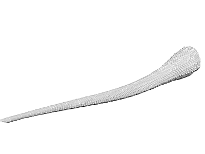 White Slender Mesh Textured Tool With Smooth Curved Design And Lightweight Structure 3d model