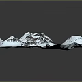 Detailed Snowy Mountain Terrain Model Featuring Multiple Peaks And Ridges
