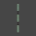 Vintage Green Freight Train Cars With Rusty Metal Structure And Wheels