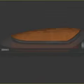 Futuristic Orange And Gray Streamlined Transport Pod With Transparent Top And Yellow Accents