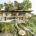 Modern Detached Villa With Scenic Green Surroundings Floor to Ceiling Windows And Garden Terrace