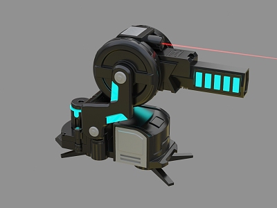 Weapon Luminous Weapon Seat Cannon Future Technology Hard Surface Cyberpunk Cannon Launcher Infrared 3d model