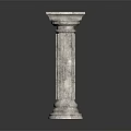 Classical Stone Column With Square Capital Base And Textured Surface