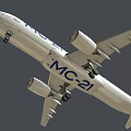 MC-21-300 Commercial Aircraft With White Body And Blue UAC Tail