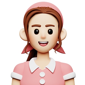 Cartoon Woman Cartoon Sweet Girl 3d model