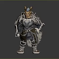 Game Movie Character Orc Warrior With Horns And Metallic Armor Design