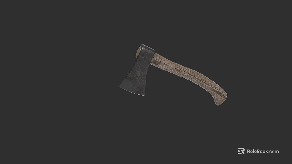 Traditional Metal Axe With Wooden Handle For Chopping And Cutting Work 3d model 