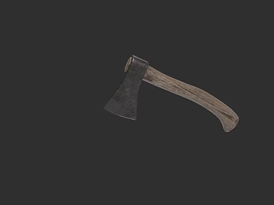 Traditional Metal Axe With Wooden Handle For Chopping And Cutting Work 3d model