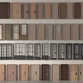 Various Wooden And Glass Panel Doors With Different Designs And Colors