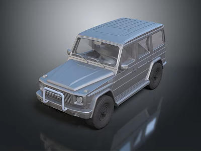 Silver Off Road SUV With Boxy Design Roof Rails Front Grille And Alloy Wheels 3d model