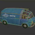 minibus minivan driverless bus school bus van box car 3d model