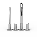 Modern Stainless Steel Kitchen Sink Faucet With Polished Finish And Multiple Handles