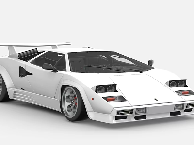 White High Performance Sports Car With Aerodynamic Body And Spoiler 3d model