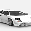 White High Performance Sports Car With Aerodynamic Body And Spoiler