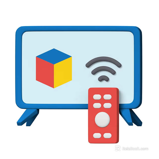 Smart Machine Smart TV Featuring Colorful Cube Wi-Fi Connectivity And Remote Control 3d model 