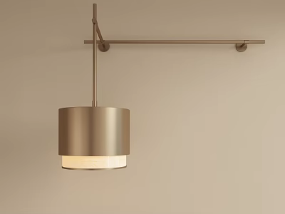 Modern Wall Lamp With Cylindrical Metal Shade Sleek Design And Warm Light For Interior 3d model