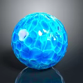 Blue Textured Glass Sphere With Shiny Reflective Surface On Dark Background 3d model