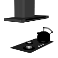 Modern range hood range hood gas stove kettle 3d model