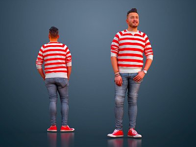 Modern Men's Jeans 3d model