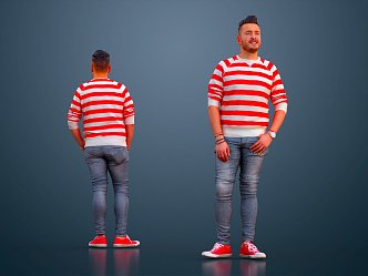 Modern Men's Jeans 3d model