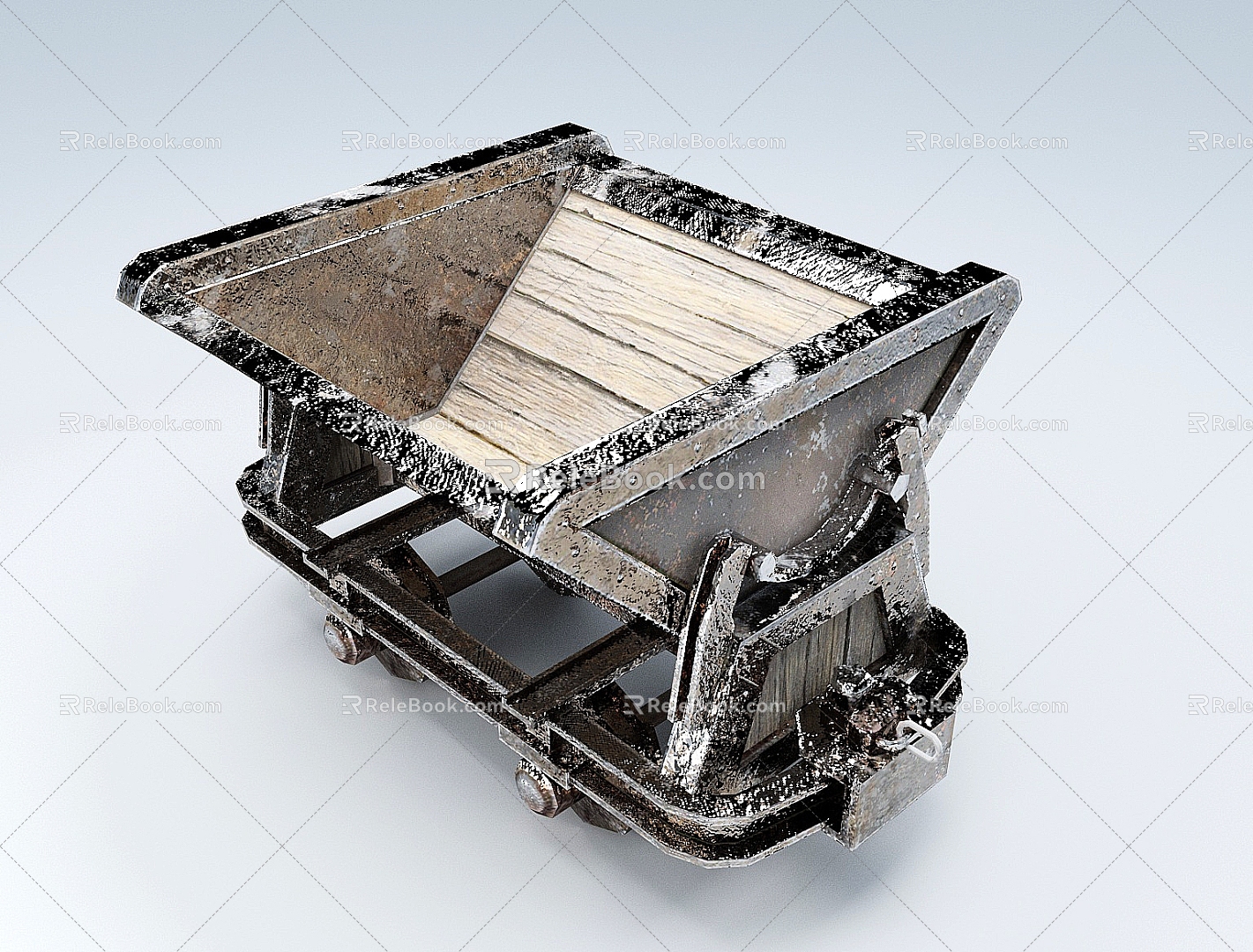 Car cart rail car rail rail mining 3d model