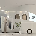 Modern Clothing Store Interior With Arched Windows Hanging Clothes And Plant Decor